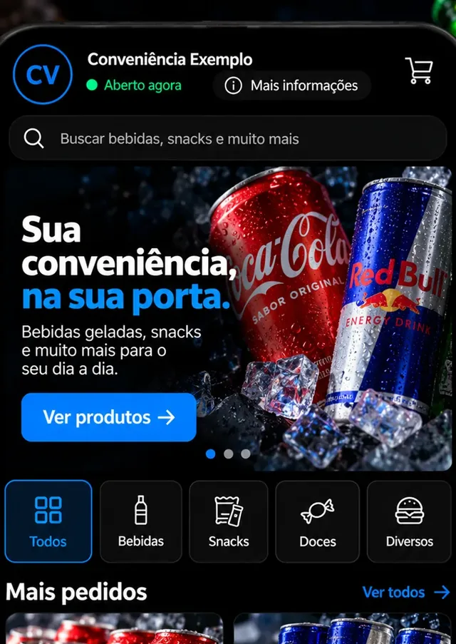 Prévia do modelo Bebidas e Conveniência