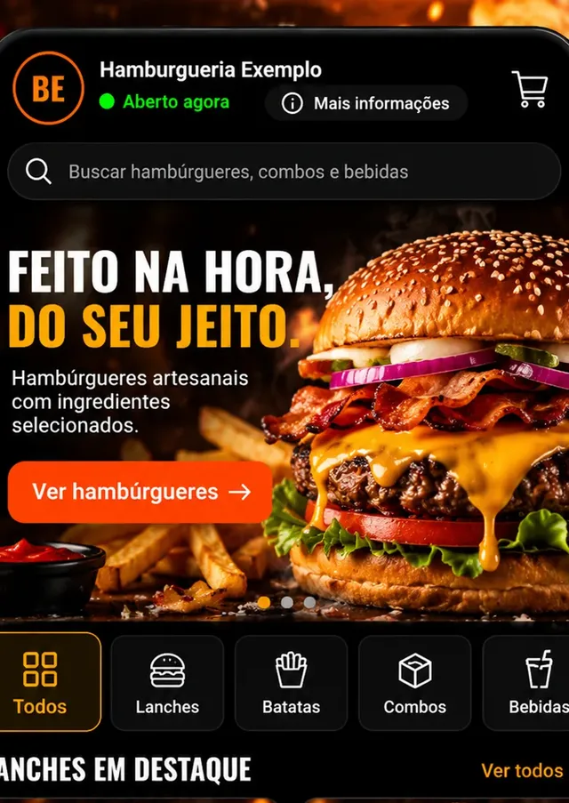 Prévia do modelo Hamburgueria