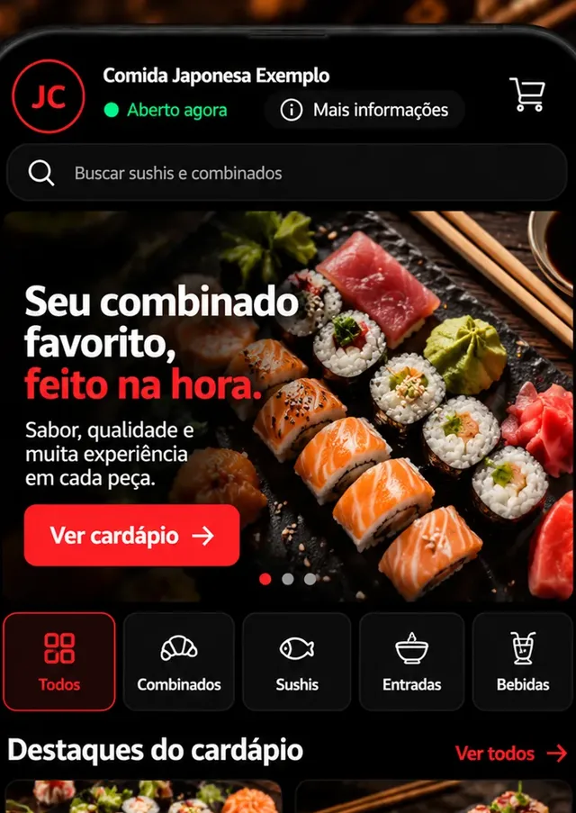 Prévia do modelo Comida Japonesa