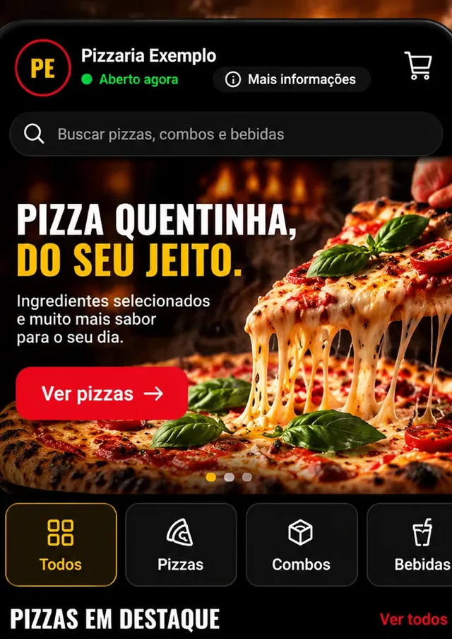 Prévia do modelo Pizzaria